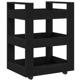 Kitchen Trolley Black oak 60 x 45 x 80 cm Engineered wood - Close-Up Angle