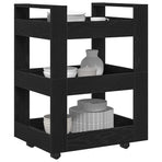 Kitchen Trolley Black Oak 60 x 45 x 80 cm Engineered Wood