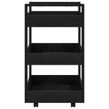 Kitchen Trolley Black oak 60 x 45 x 80 cm Engineered wood - Rear View