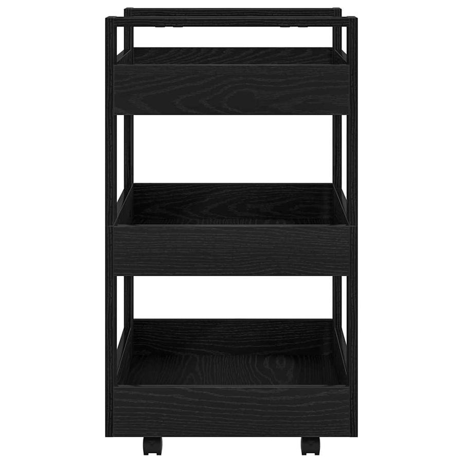 Kitchen Trolley Black Oak 60 x 45 x 80 cm Engineered Wood