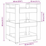 Kitchen Trolley Black oak 60 x 45 x 80 cm Engineered wood - Extra Image