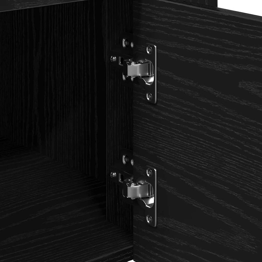 Kitchen Trolley Black oak 60 x 45 x 80 cm Engineered Wood
