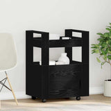 Kitchen Trolley Black oak 60 x 45 x 80 cm Engineered wood