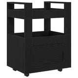 Kitchen Trolley Black oak 60 x 45 x 80 cm Engineered wood - Front View