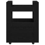 Kitchen Trolley Black oak 60 x 45 x 80 cm Engineered Wood