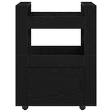 Kitchen Trolley Black oak 60 x 45 x 80 cm Engineered wood - Rear View