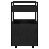Kitchen Trolley Black oak 60 x 45 x 80 cm Engineered wood
