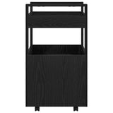 Kitchen Trolley Black oak 60 x 45 x 80 cm Engineered wood - Close-Up Angle