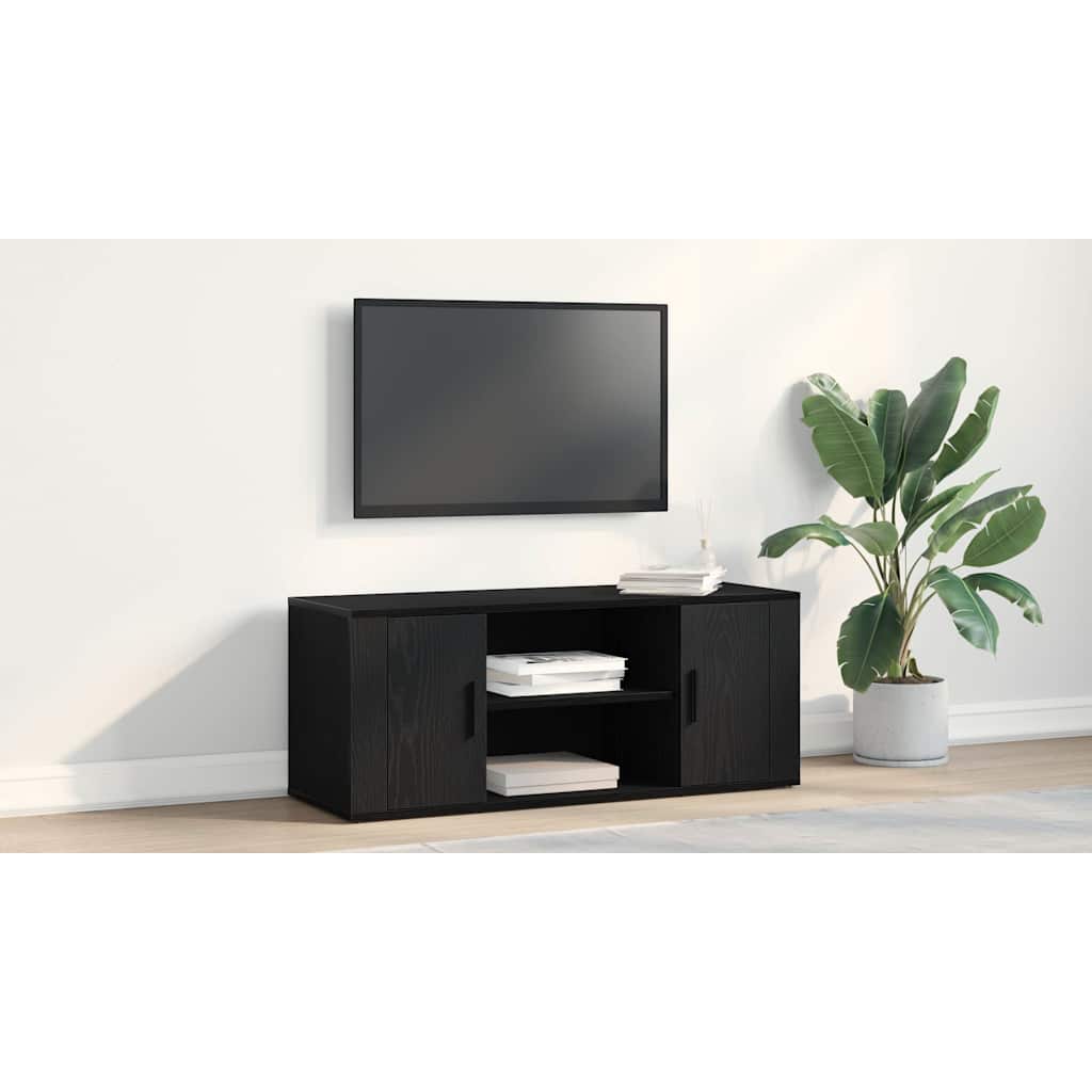 TV Cabinet Black oak 100 x 35 x 40 cm Engineered wood