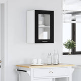 Hanging Glass Cabinet Black Oak 40x31x60 cm Engineered Wood