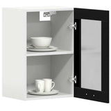 Hanging Glass Cabinet Black Oak 40x31x60 cm Engineered Wood