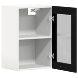 Hanging Glass Cabinet Black Oak 40x31x60 cm Engineered Wood