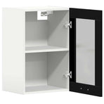 Hanging Glass Cabinet Black Oak 40x31x60 cm Engineered Wood