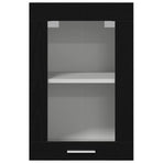 Hanging Glass Cabinet Black Oak 40x31x60 cm Engineered Wood