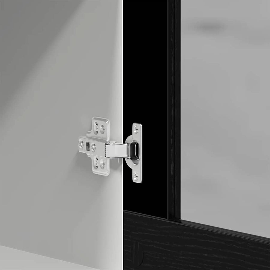 Hanging Glass Cabinet Black Oak 40x31x60 cm Engineered Wood