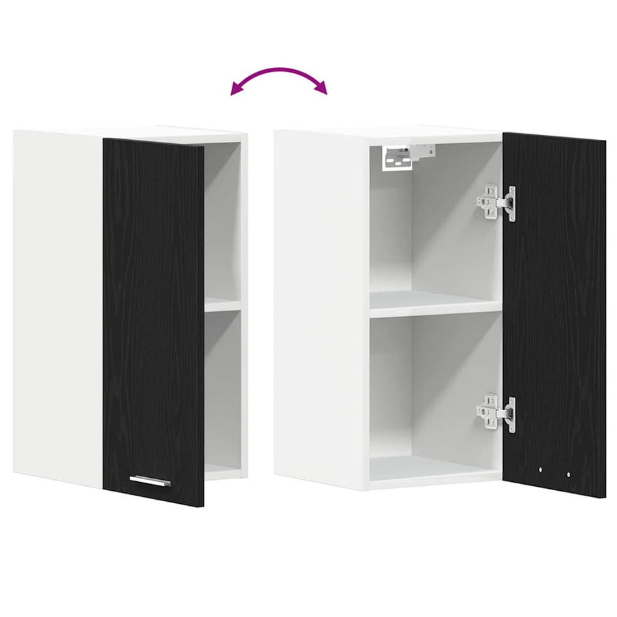 Hanging Cabinet Black Oak 30x31x60 cm Engineered Wood