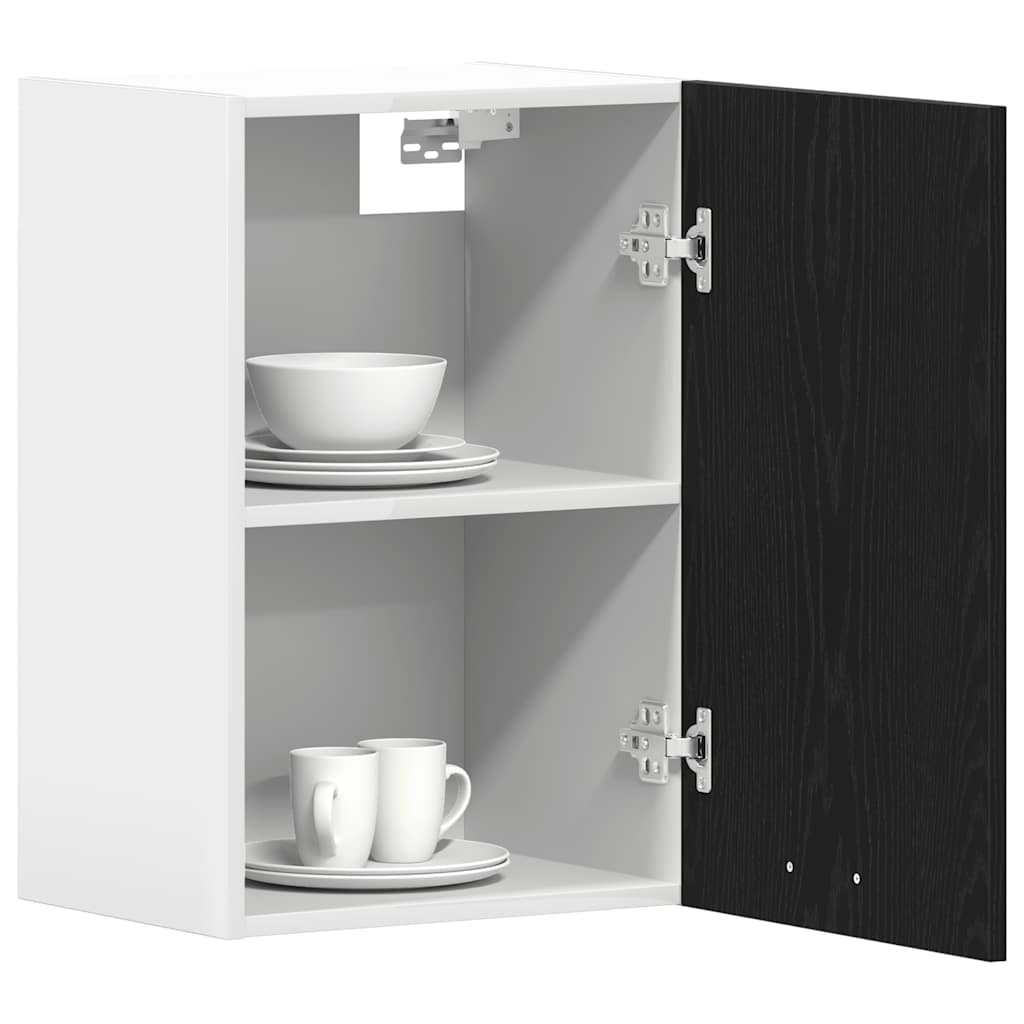 Hanging Cabinet Black Oak 40x31x60 cm Engineered Wood