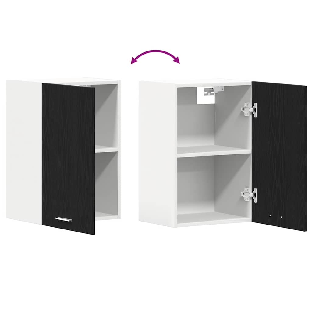 Hanging Cabinet Black Oak 40x31x60 cm Engineered Wood