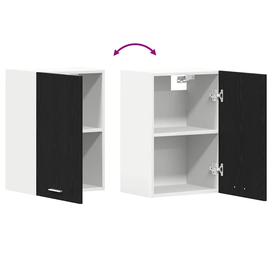 Hanging Cabinet Black Oak 40x31x60 cm Engineered Wood