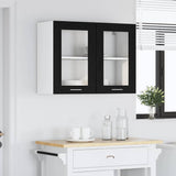 Hanging Glass Cabinet with Shelf Riga Black oak 80 x 31 x 60 cm - Top-Down View