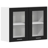 Hanging Glass Cabinet with Shelf Riga Black oak 80 x 31 x 60 cm - Front View