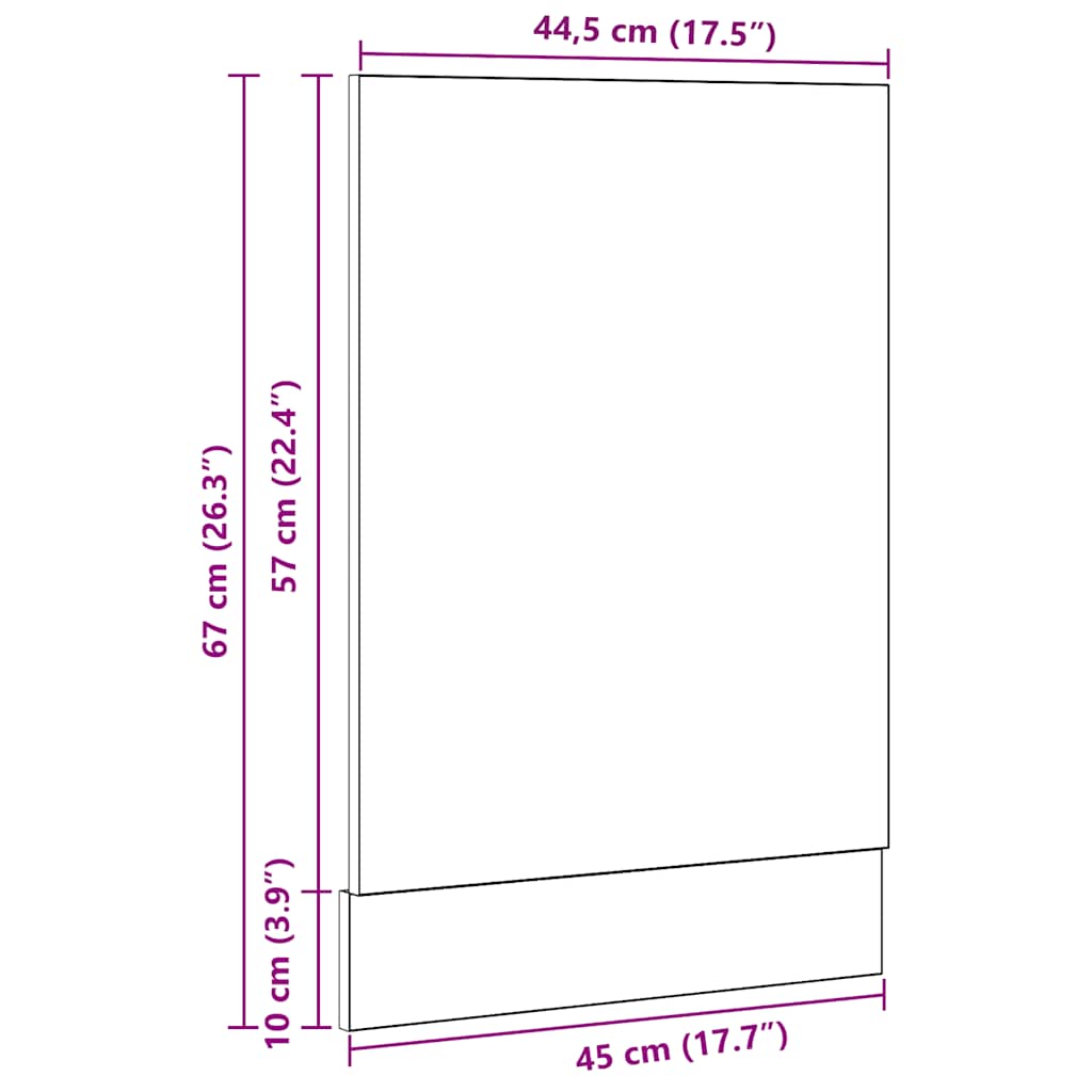 Dishwasher Panel "Lyon" Black Oak 45x1,5x67 cm Engineered Wood