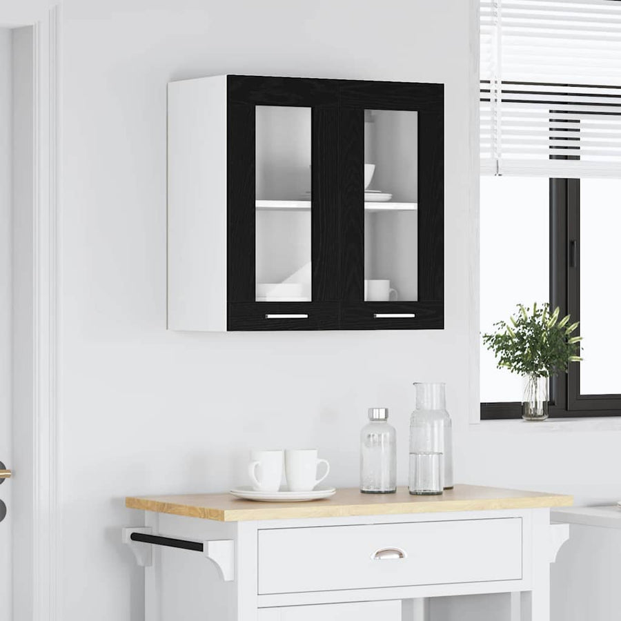 Hanging Cabinet Black Oak 60 x 31 x 60 cm Engineered Wood