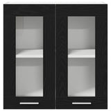 Hanging Cabinet Black Oak 60 x 31 x 60 cm Engineered Wood - Close-Up Angle