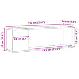 TV Cabinet Set Black 100 x 24 x 63 cm Engineered Wood - Extra Image