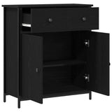 Sideboard with Drawer Black Oak 70 x 30 x 80 cm Engineered Wood - 45-Degree Angle