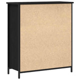 Sideboard with Drawer Black Oak 70 x 30 x 80 cm Engineered Wood - Low Angle