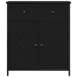 Sideboard with Drawer Black Oak 70 x 30 x 80 cm Engineered Wood