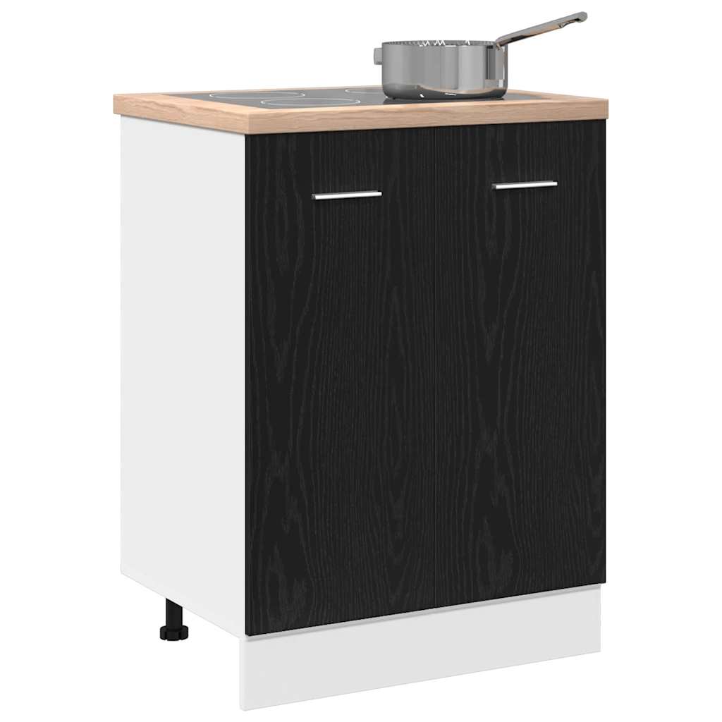 Bottom Cabinet Black Oak 60x46x81,5 cm Engineered Wood
