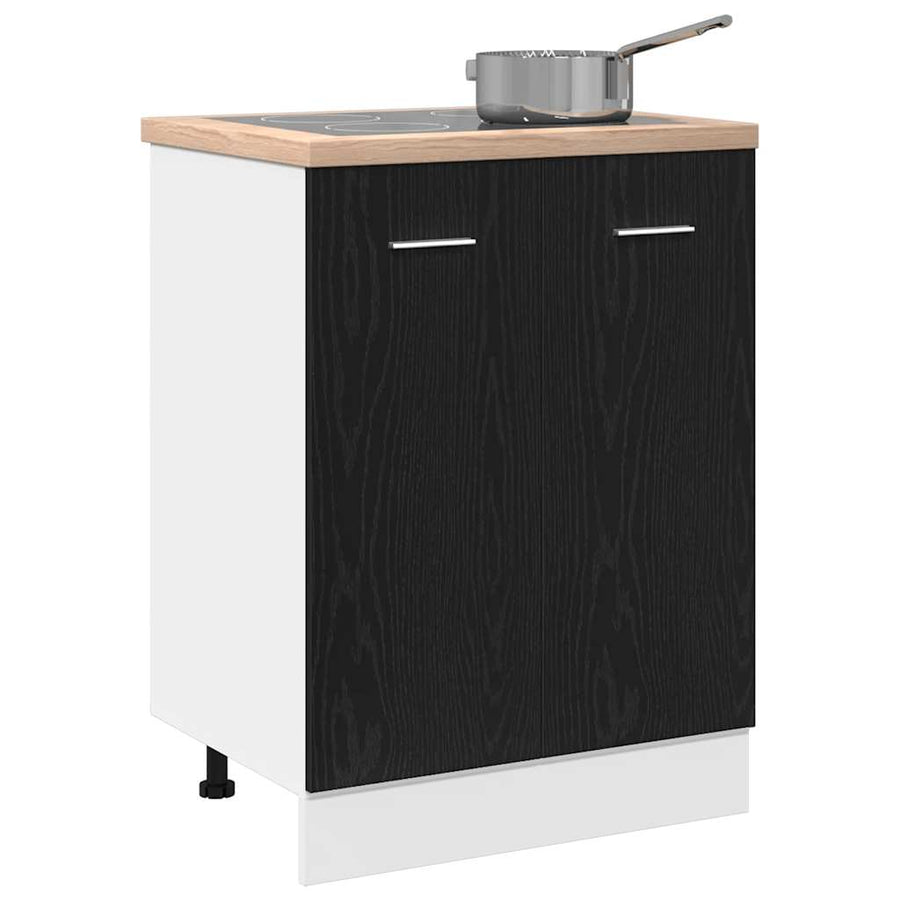 Bottom Cabinet Black Oak 60x46x81,5 cm Engineered Wood