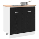 Sink Bottom Cabinet Black Oak 80x46x81.5 cm Engineered Wood - Top-Down View