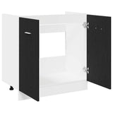 Sink Bottom Cabinet Black Oak 80x46x81.5 cm Engineered Wood