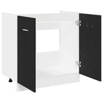 Sink Bottom Cabinet Black Oak 80x46x81.5 cm Engineered Wood