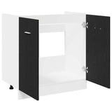 Sink Bottom Cabinet Black Oak 80x46x81.5 cm Engineered Wood - 45-Degree Angle