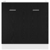 Sink Bottom Cabinet Black Oak 80x46x81.5 cm Engineered Wood - Rear View