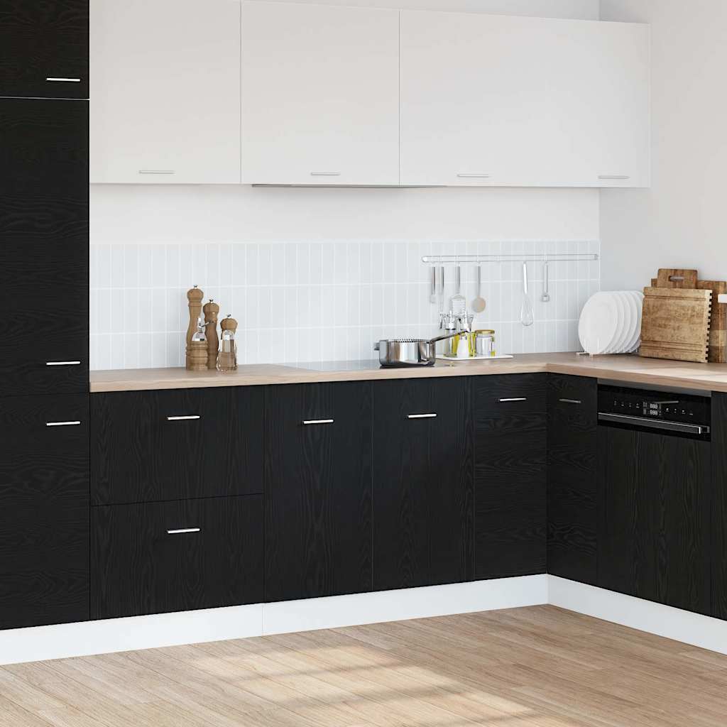 Sink Bottom Cabinet Black Oak 80x46x81.5 cm Engineered Wood
