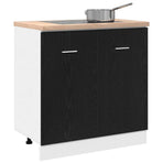 Sink Bottom Cabinet Black Oak 80x46x81.5 cm Engineered Wood