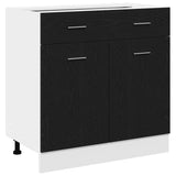 Cabinet with Drawer with Shelf Riga Black oak 80 x 46 x 81,5 cm - Front View