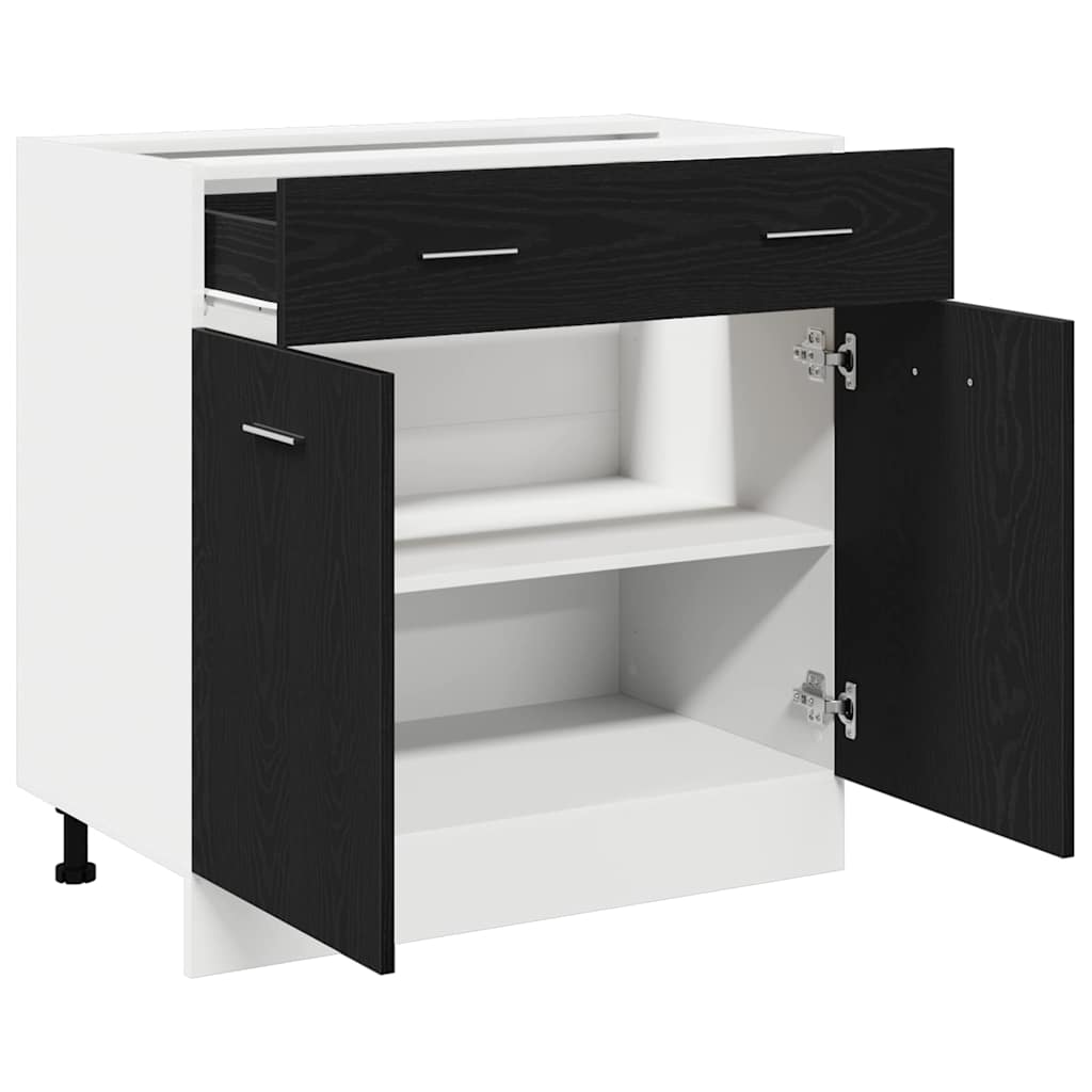 Cabinet with Drawer with Shelf Riga Black oak 80 x 46 x 81,5 cm