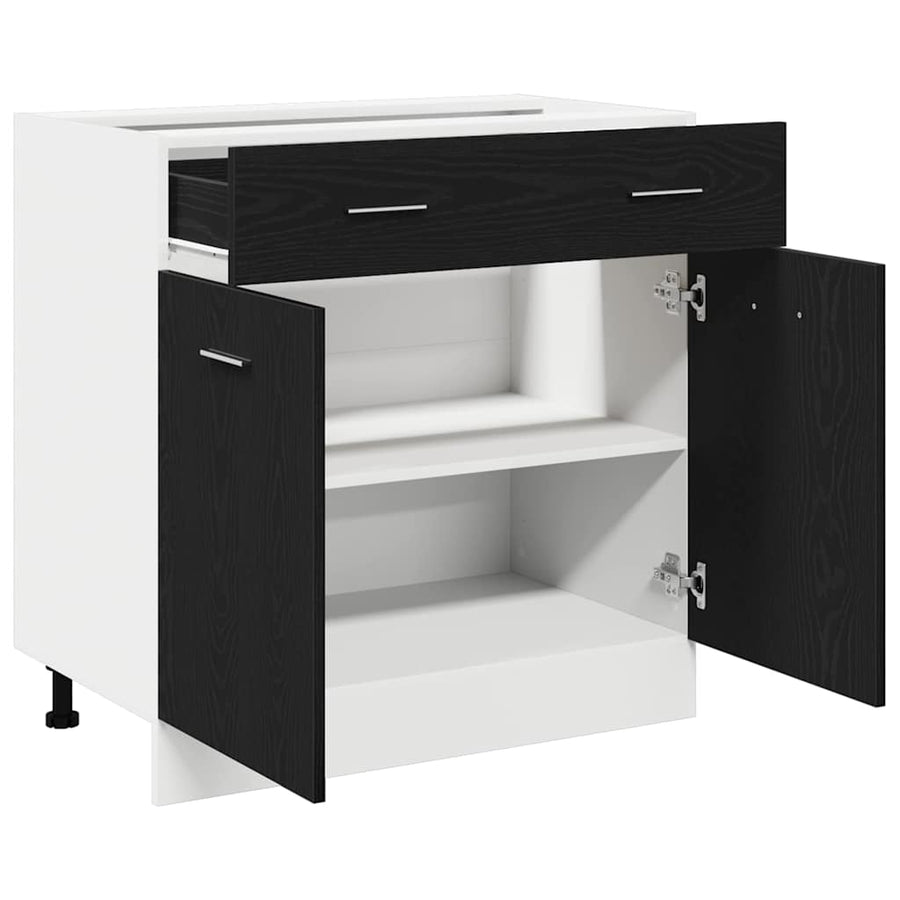 Hanging Cabinet Black Oak 80 x 46 x 81,5 cm Engineered Wood