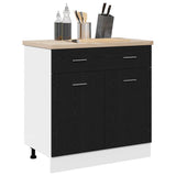 Cabinet with Drawer with Shelf Riga Black oak 80 x 46 x 81,5 cm - Side View