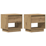 Nightstand 2 pcs Artisan oak 45 x 34 x 44 cm Engineered wood - Front View