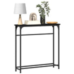 Console Table Black Oak 75 x 19,5 x 75 cm Engineered Wood