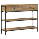 Console Table Artisan Oak 100 x 25 x 75 cm Engineered Wood - Front View