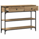Console Table Artisan Oak 100 x 25 x 75 cm Engineered Wood - 45-Degree Angle