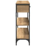 Console Table Artisan Oak 100 x 25 x 75 cm Engineered Wood - Close-Up Angle